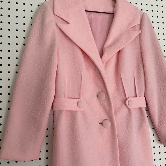 50’s 60’s 70’s Vintage Baby Pink Long Jacket - Picture 5 of 11